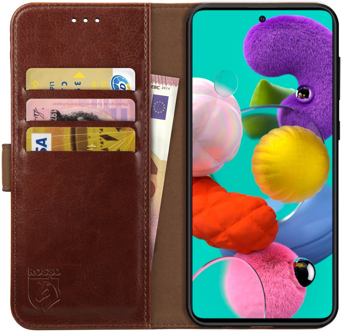Rosso Element Samsung Galaxy A71 Hoesje Book Cover Bruin afbeelding 1