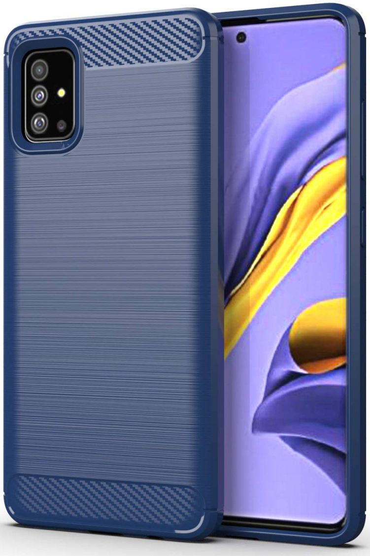 Samsung Galaxy A51 Hoesje Geborsteld TPU Blauw afbeelding 1