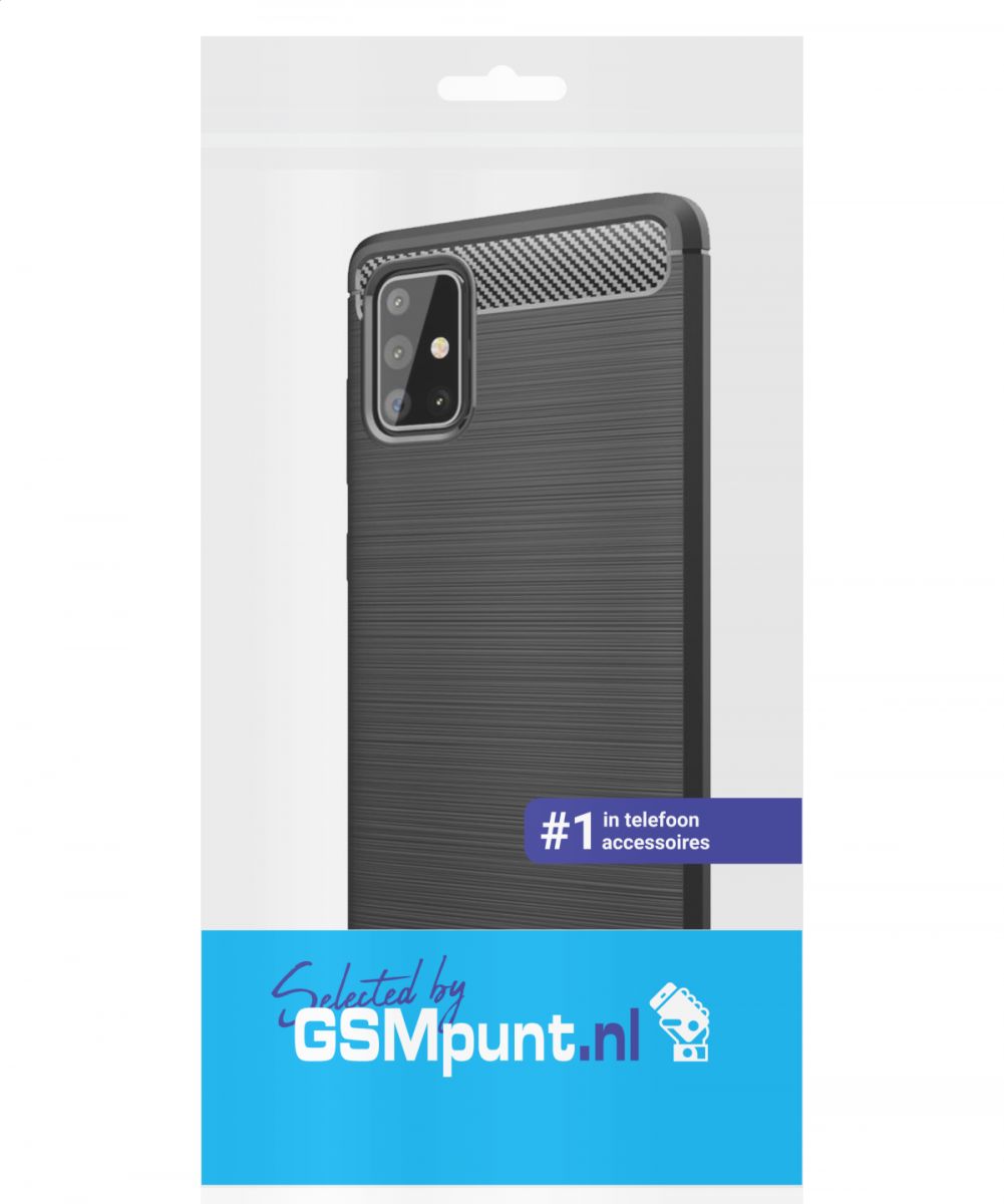 Samsung Galaxy A71 Geborsteld TPU Hoesje Zwart afbeelding 10