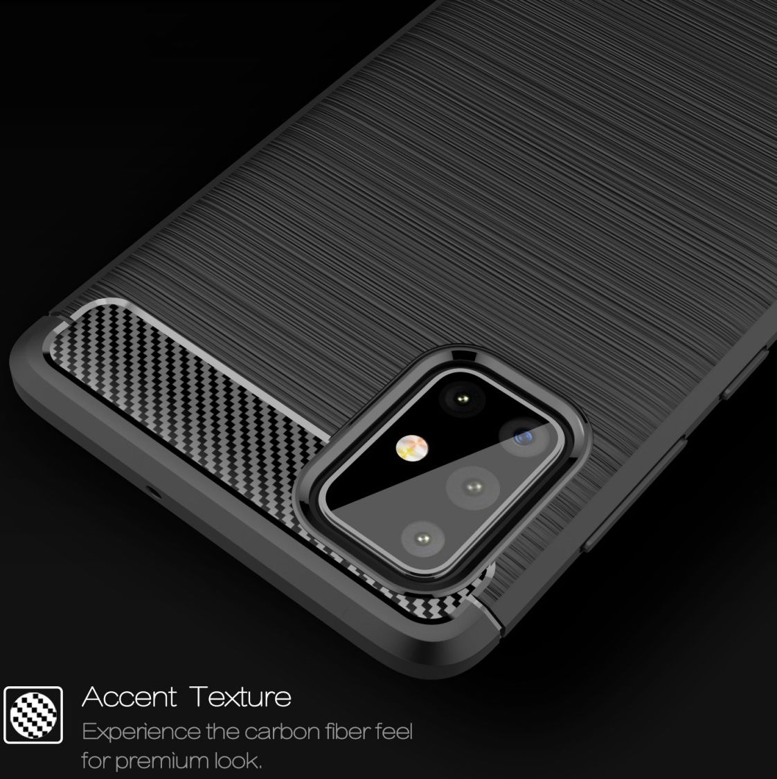 Samsung Galaxy A71 Geborsteld TPU Hoesje Zwart afbeelding 8