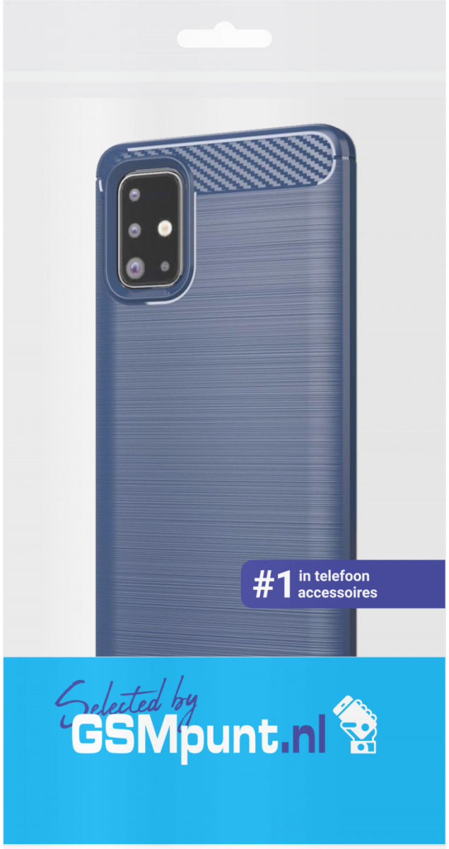 Samsung Galaxy A71 Geborsteld TPU Hoesje Blauw afbeelding 4