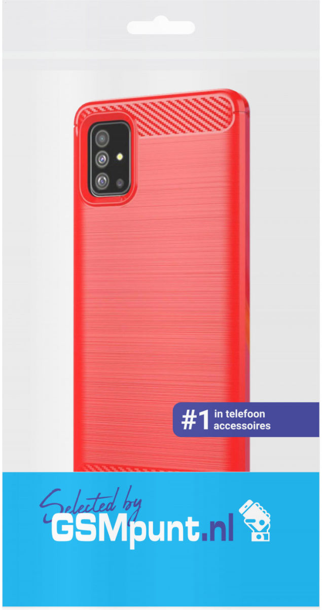 Samsung Galaxy A71 Geborsteld TPU Hoesje Rood afbeelding 2