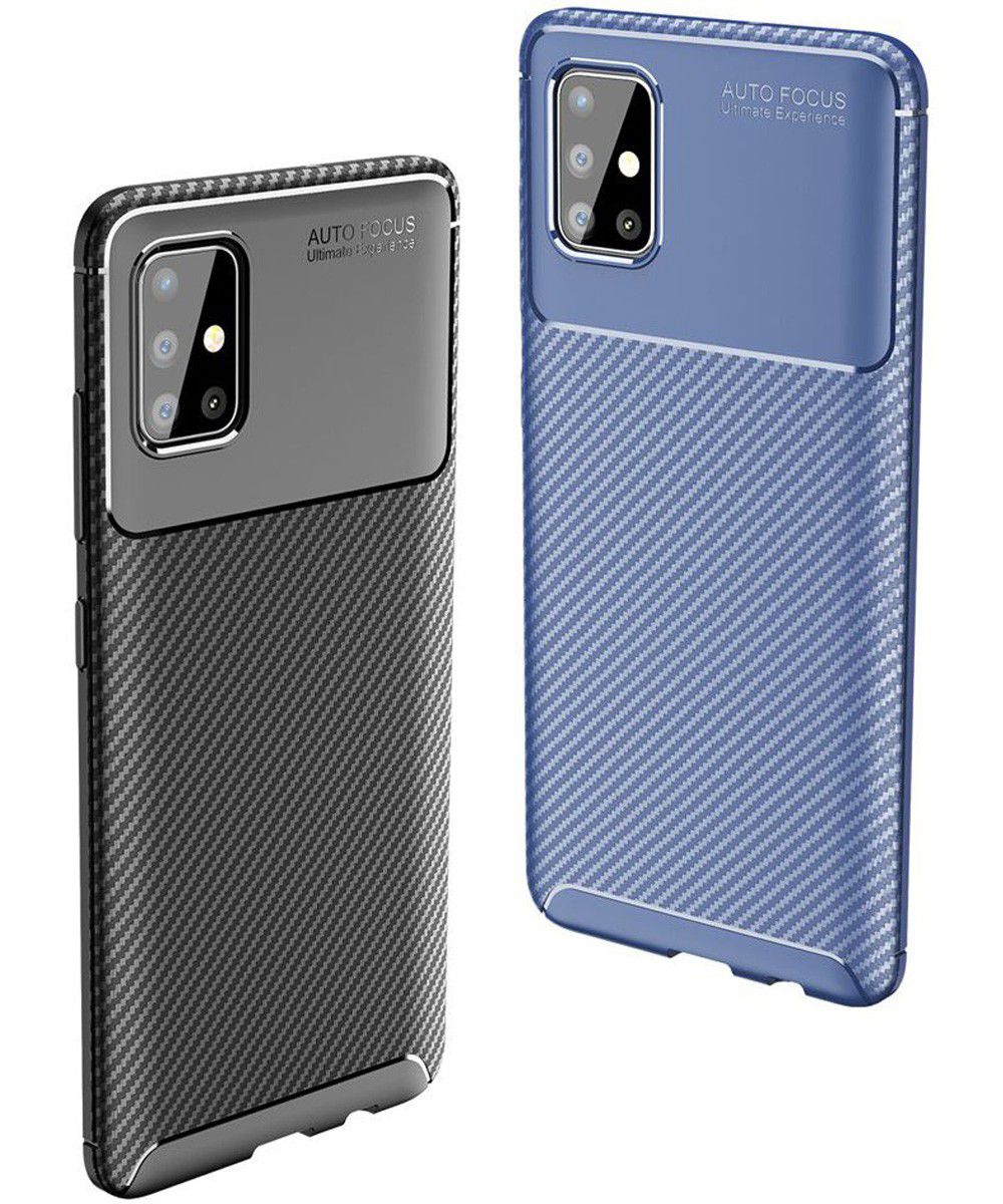 Samsung Galaxy A51 Hoesje Geborsteld Carbon Zwart afbeelding 11
