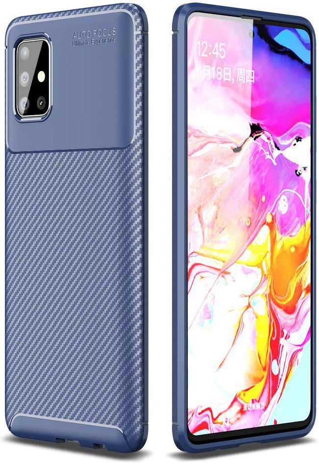 Samsung Galaxy A51 Hoesje Geborsteld Carbon Blauw afbeelding 5