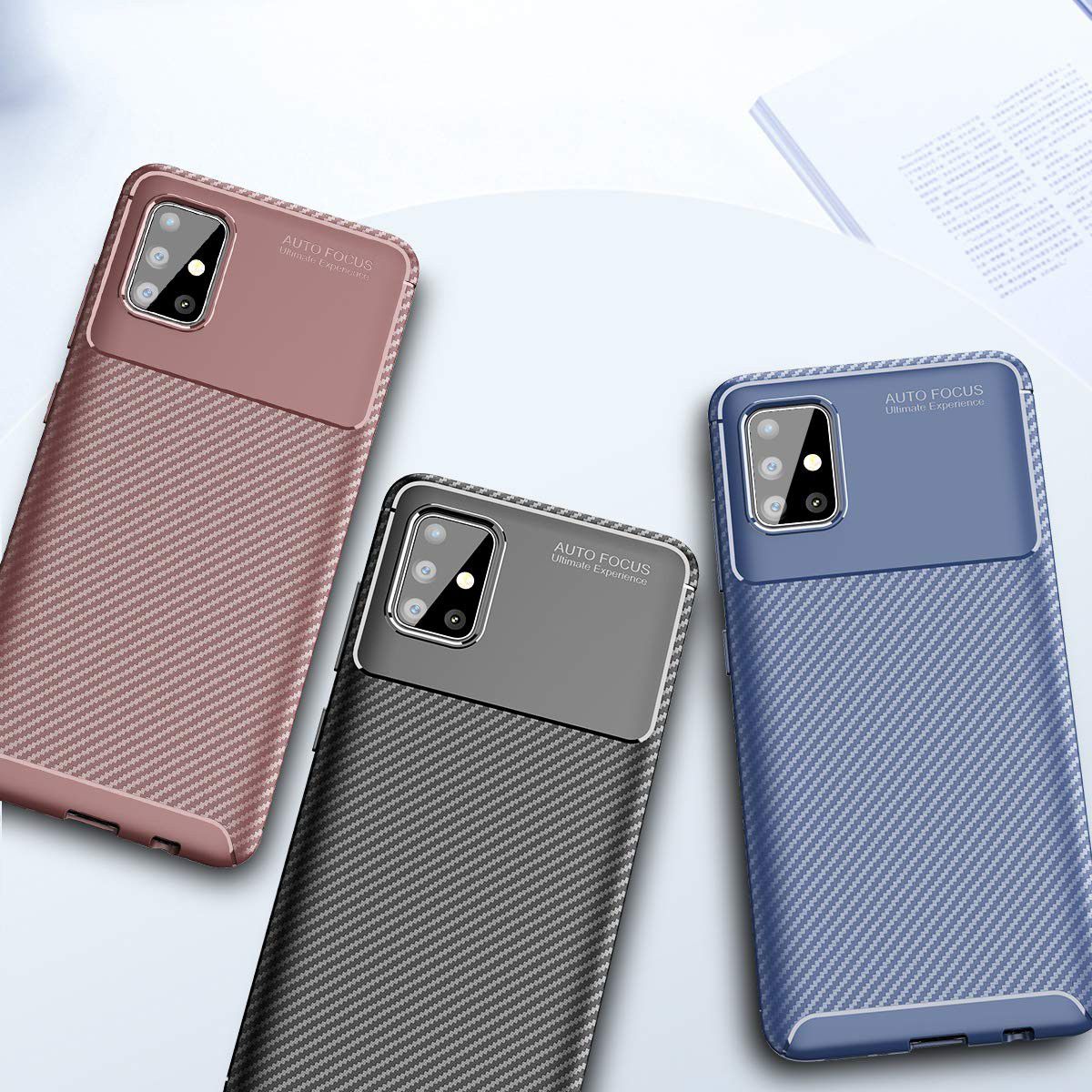 Samsung Galaxy A51 Hoesje Geborsteld Carbon Blauw afbeelding 11