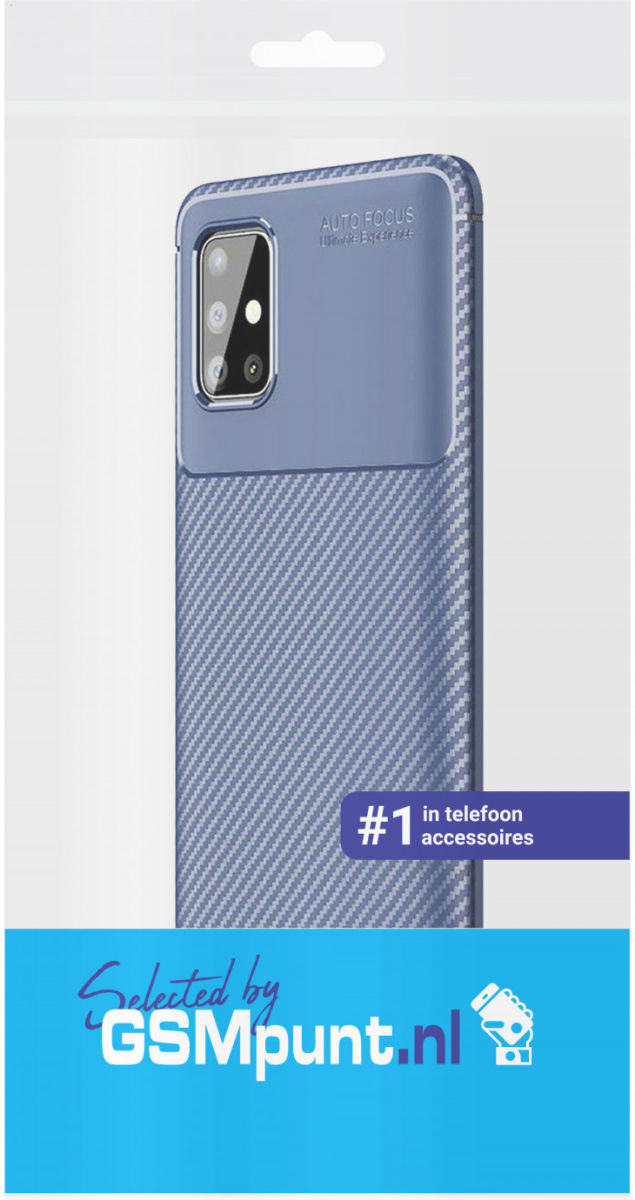 Samsung Galaxy A51 Hoesje Geborsteld Carbon Blauw afbeelding 2
