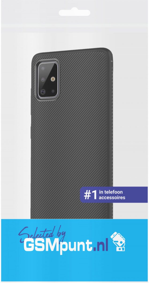 Samsung Galaxy A71 Hoesje Twill Slim Textuur Zwart afbeelding 2