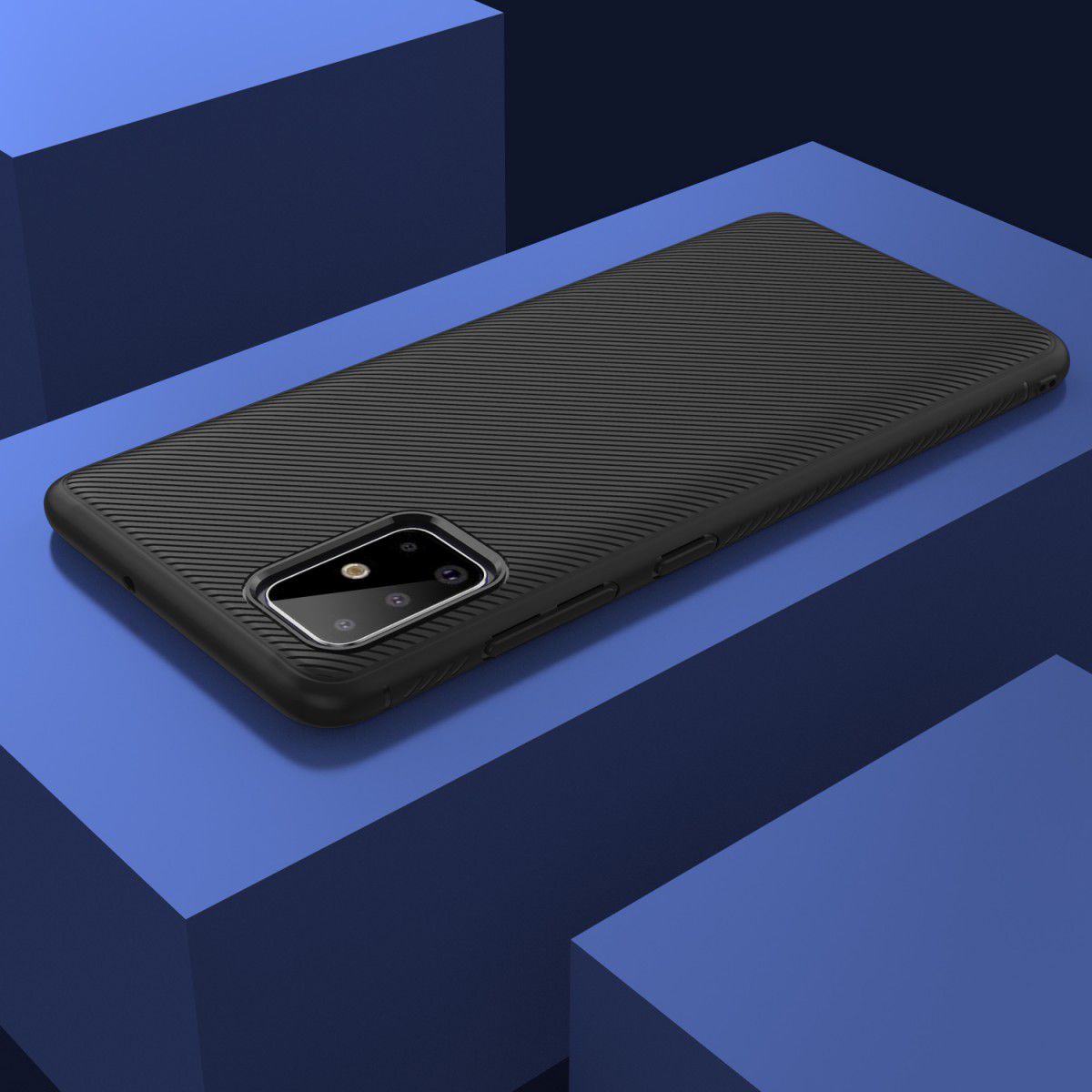 Samsung Galaxy A71 Hoesje Twill Slim Textuur Zwart afbeelding 10