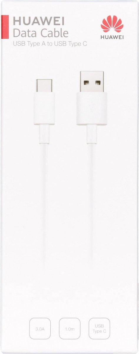 Originele Huawei USB-A naar USB-C Kabel 2A 1 Meter Wit afbeelding 5