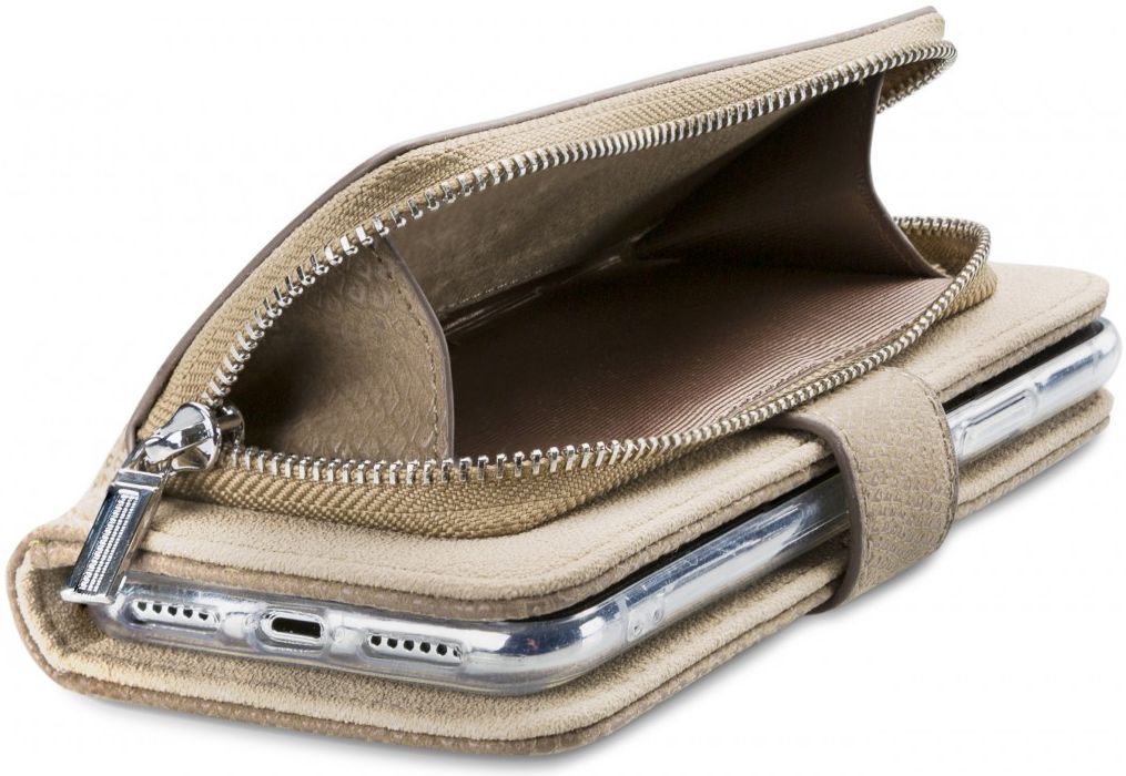 Mobilize Gelly Wallet Zipper Galaxy A6 Plus (2018) Hoesje Latte afbeelding 2
