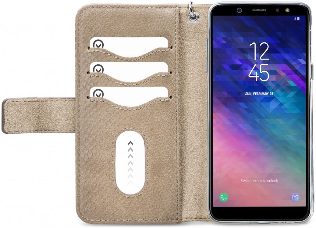 Mobilize Gelly Wallet Zipper Galaxy A6 Plus (2018) Hoesje Latte afbeelding 3