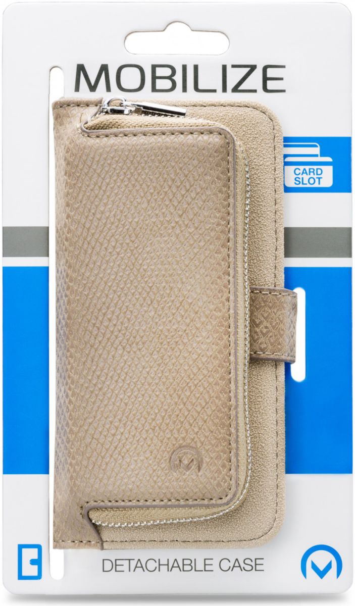 Mobilize Gelly Wallet Zipper Galaxy A6 Plus (2018) Hoesje Latte afbeelding 7