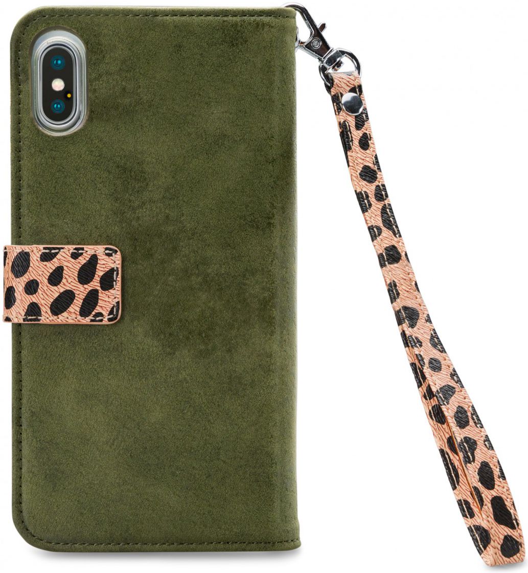 Mobilize Gelly Wallet Zipper Apple iPhone XS / X Hoesje Olive Leopard afbeelding 6