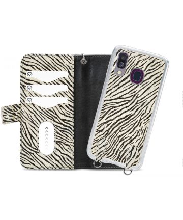 Mobilize Gelly Wallet Zipper Samsung Galaxy A40 Hoesje Black Zebra Hoesjes