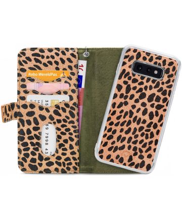 Mobilize Gelly Wallet Zipper Samsung Galaxy S10E Hoesje Olive Leopard Hoesjes