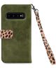 Mobilize Gelly Wallet Zipper Samsung Galaxy S10 Hoesje Olive Leopard