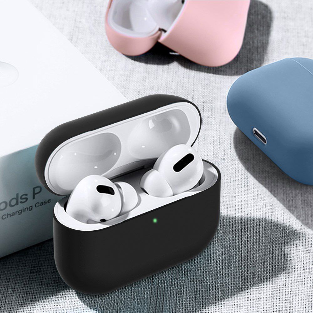 Apple AirPods Pro Ultradun Siliconen Hoesje Zwart GSMpunt.nl