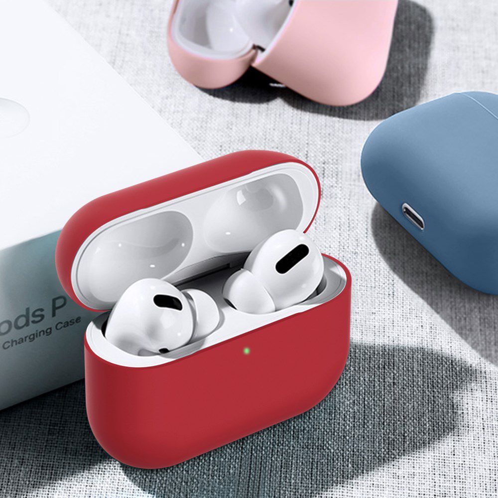 Apple AirPods Pro Ultradun Siliconen Hoesje Rood afbeelding 5