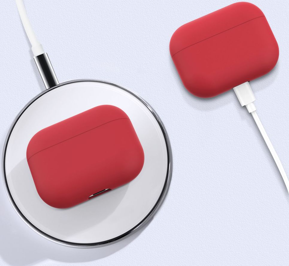 Apple AirPods Pro Ultradun Siliconen Hoesje Rood afbeelding 6