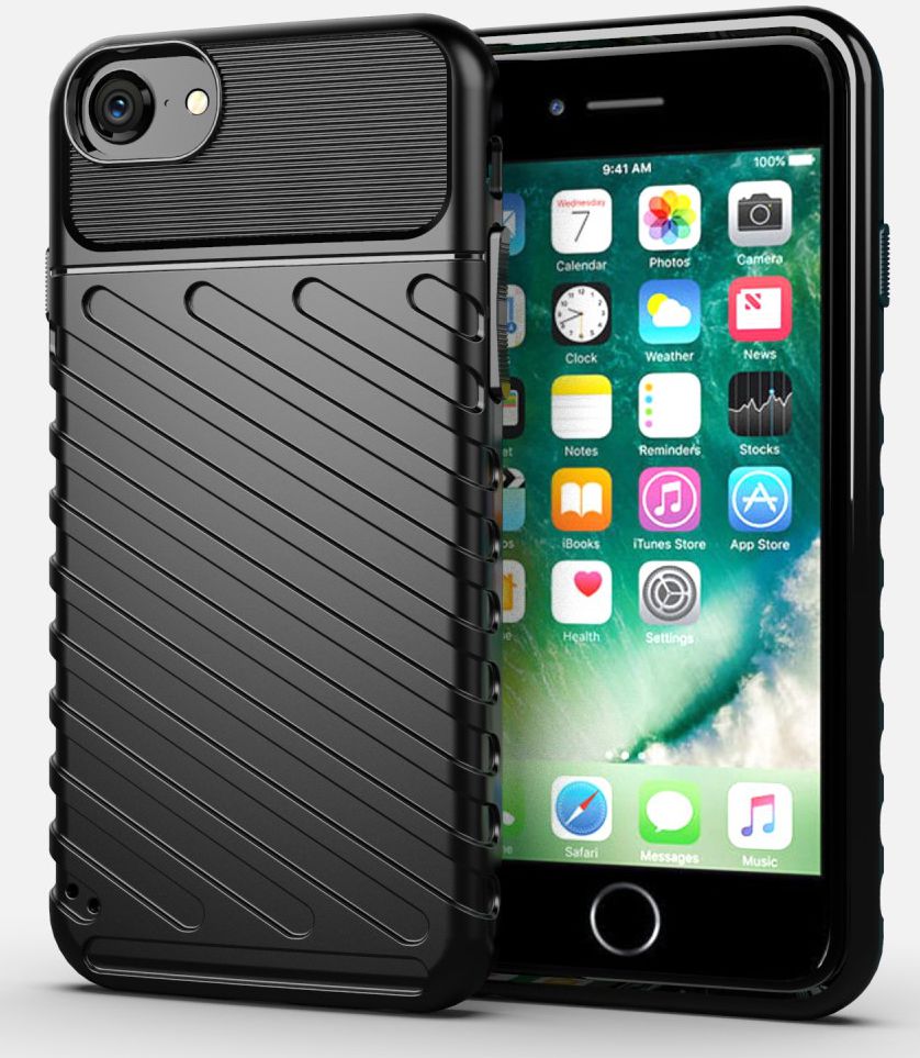 iPhone 7/8/SE (2020/2022) Hoesje Twill Thunder Back Cover Zwart afbeelding 1