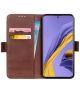 Samsung Galaxy A51 Book Case Wallet Hoesje Kunst Leer Bruin