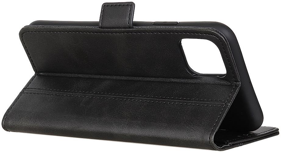 Samsung Galaxy A51 Book Case Wallet Hoesje Kunst Leer Zwart afbeelding 3