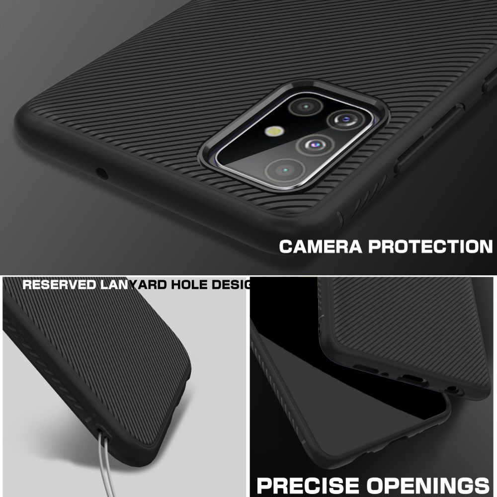 Samsung Galaxy A51 Hoesje Twill Slim Textuur Zwart afbeelding 9