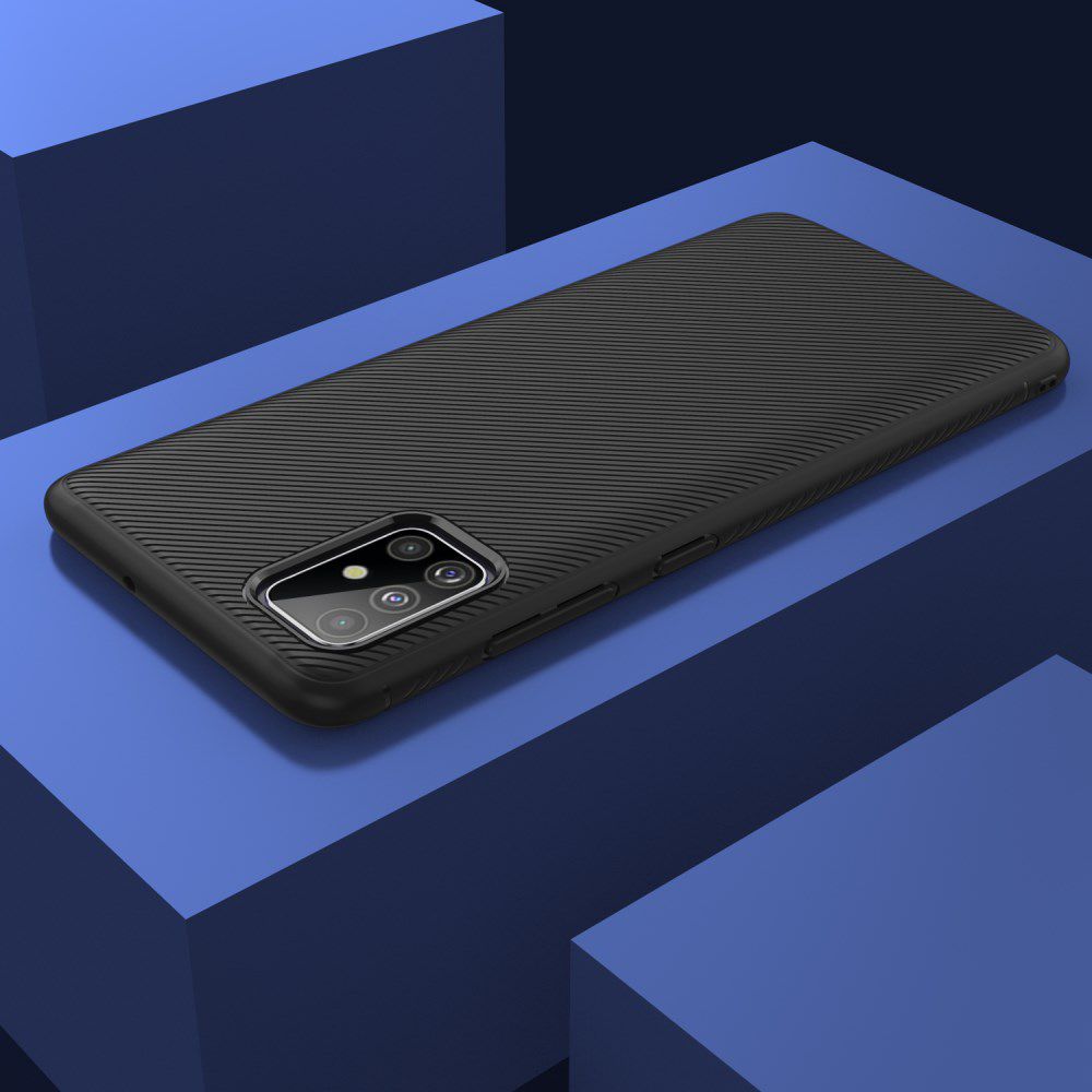 Samsung Galaxy A51 Hoesje Twill Slim Textuur Zwart afbeelding 10