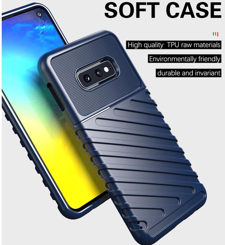 Samsung Galaxy S10e Twill Thunder Texture Back Cover Blauw afbeelding 3