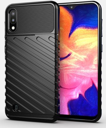 Samsung Galaxy A10 / M10 Twill Thunder Texture Back Cover Zwart Hoesjes