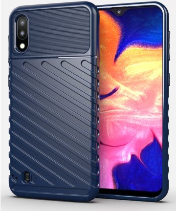 Samsung Galaxy A10 / M10 Thunder Slim Texture Back Cover Blauw Hoesjes