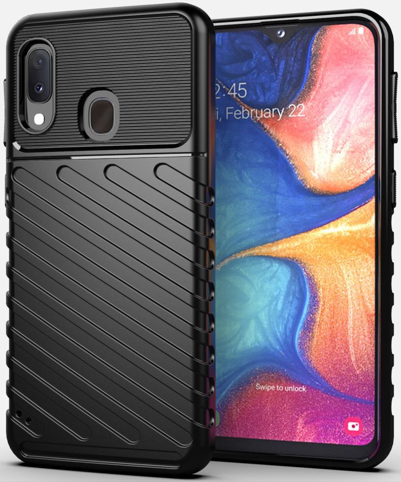 Samsung Galaxy A20e Twill Thunder Texture Back Cover Zwart afbeelding 1