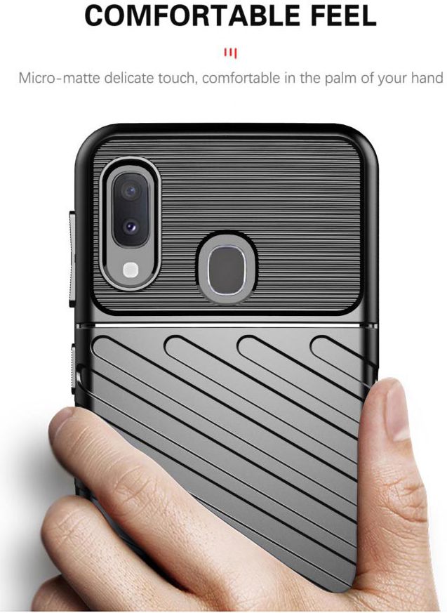 Samsung Galaxy A20e Twill Thunder Texture Back Cover Zwart afbeelding 10
