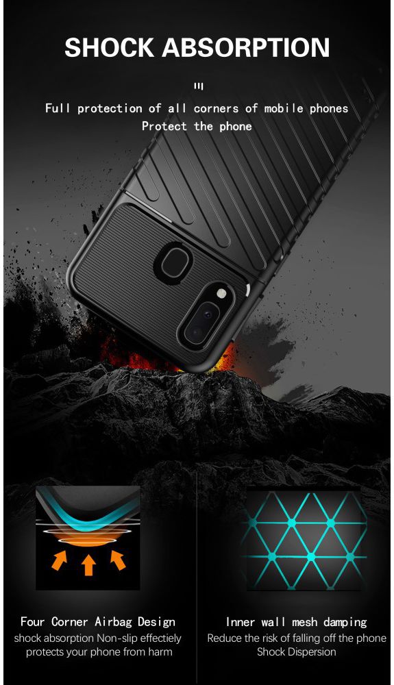 Samsung Galaxy A20e Twill Thunder Texture Back Cover Zwart afbeelding 2