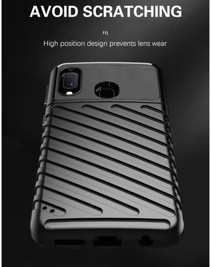 Samsung Galaxy A20e Twill Thunder Texture Back Cover Zwart afbeelding 4