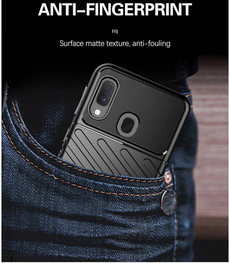 Samsung Galaxy A20e Twill Thunder Texture Back Cover Zwart afbeelding 6