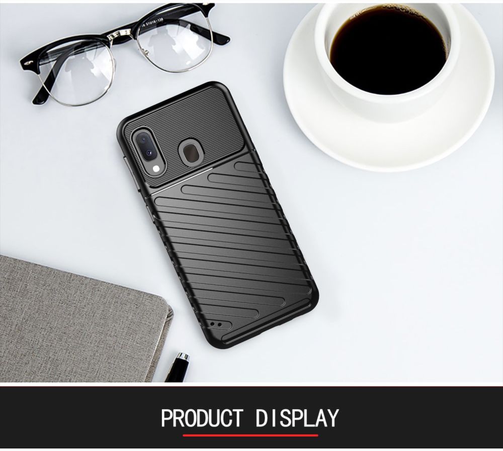 Samsung Galaxy A20e Twill Thunder Texture Back Cover Zwart afbeelding 7