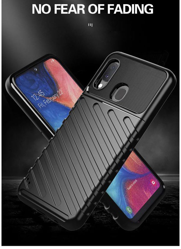 Samsung Galaxy A20e Twill Thunder Texture Back Cover Zwart afbeelding 8