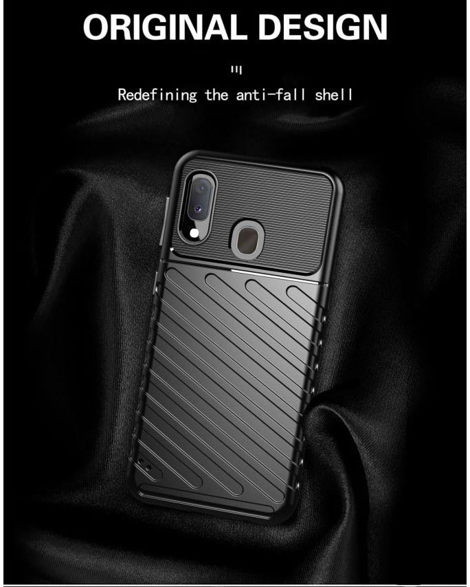 Samsung Galaxy A20e Twill Thunder Texture Back Cover Zwart afbeelding 9