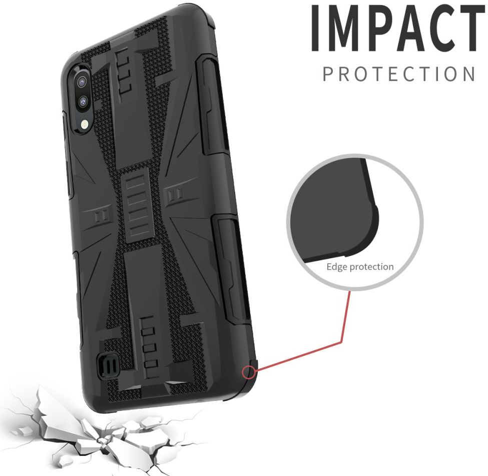 Samsung Galaxy A10 / M10 Modern Hybride Hoesje Zwart afbeelding 2