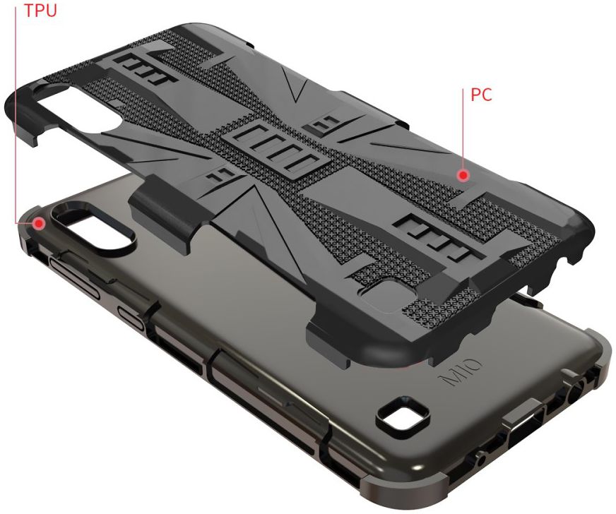 Samsung Galaxy A10 / M10 Modern Hybride Hoesje Zwart afbeelding 8