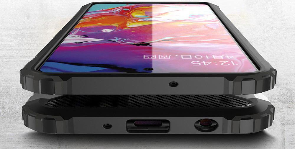 Samsung Galaxy A51 Hoesje Shock Proof Hybride Back Cover Zilver afbeelding 5