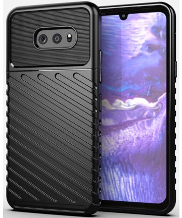 LG G8X ThinQ Twill Thunder Texture Back Cover Zwart Hoesjes
