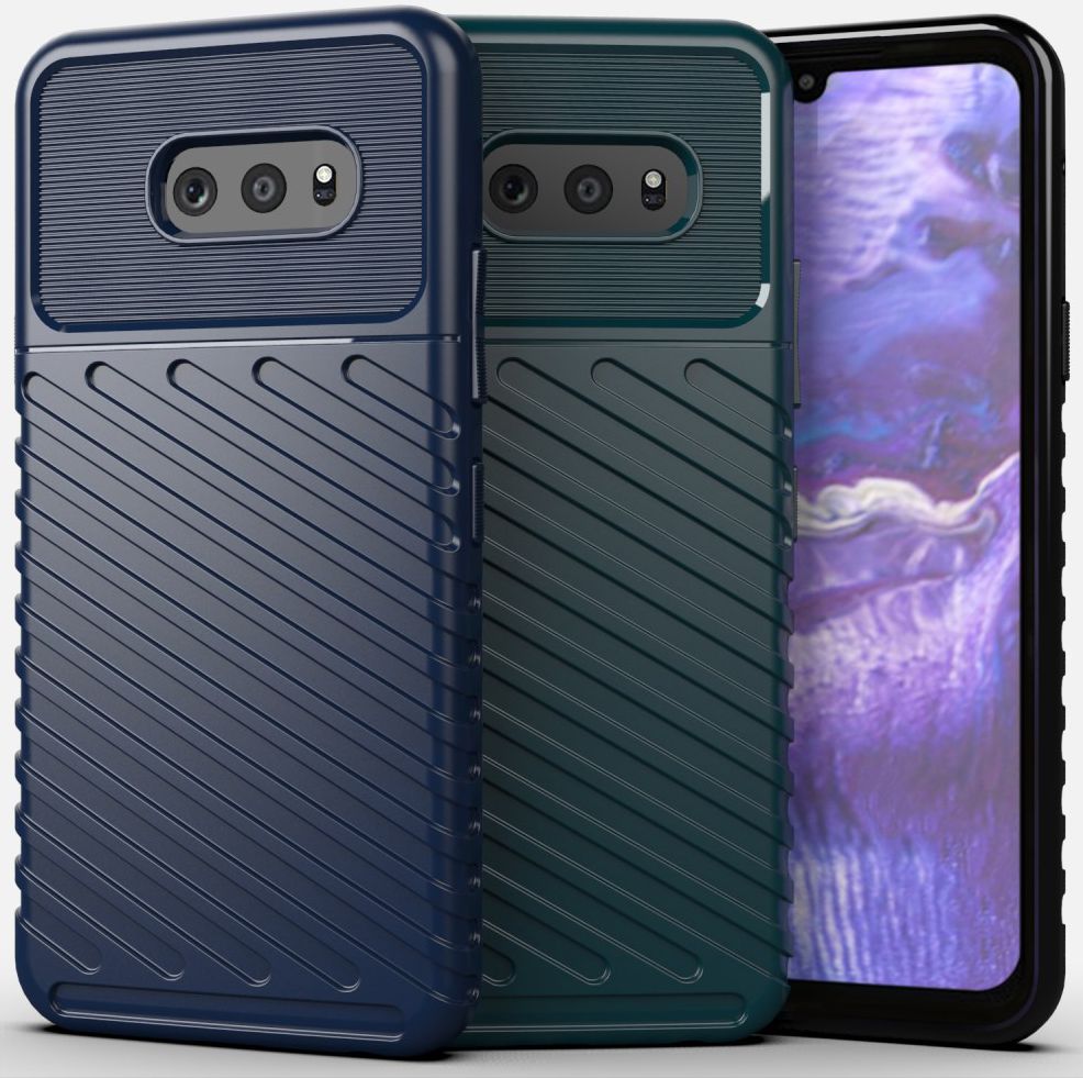 LG G8X ThinQ Twill Thunder Texture Back Cover Zwart afbeelding 2