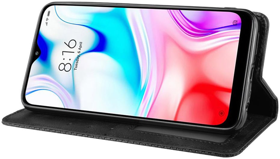 Xiaomi Redmi 8 Stijlvol Vintage Portemonnee Hoesje Zwart afbeelding 3