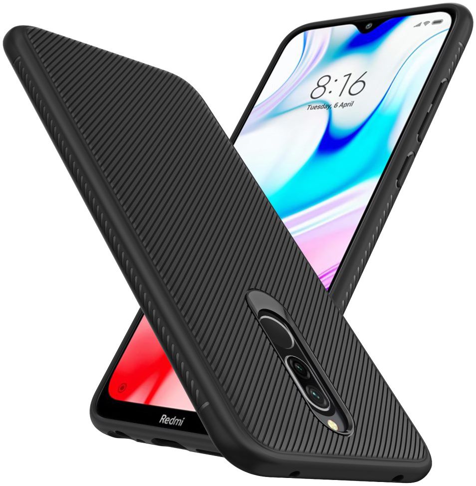Xiaomi Redmi 8 Twill Slim Texture Back Cover Zwart afbeelding 2