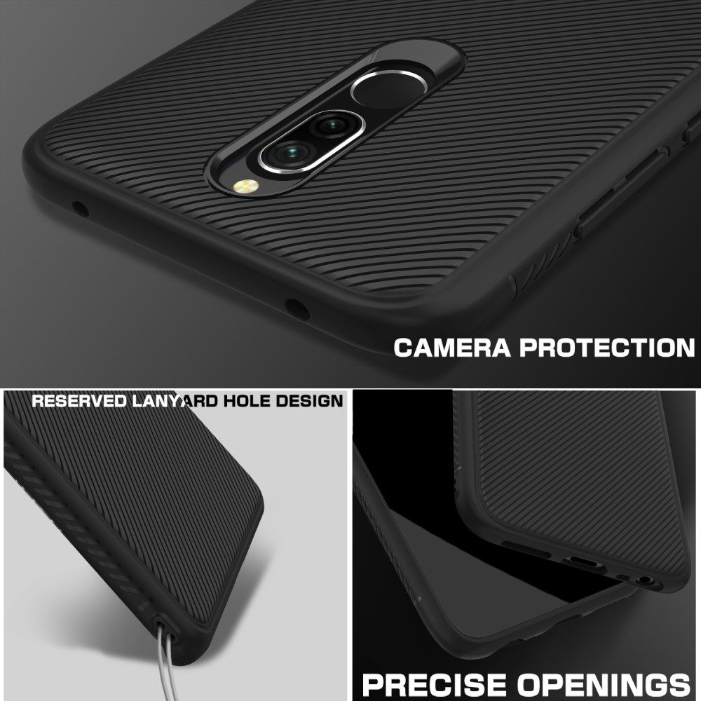 Xiaomi Redmi 8 Twill Slim Texture Back Cover Zwart afbeelding 5
