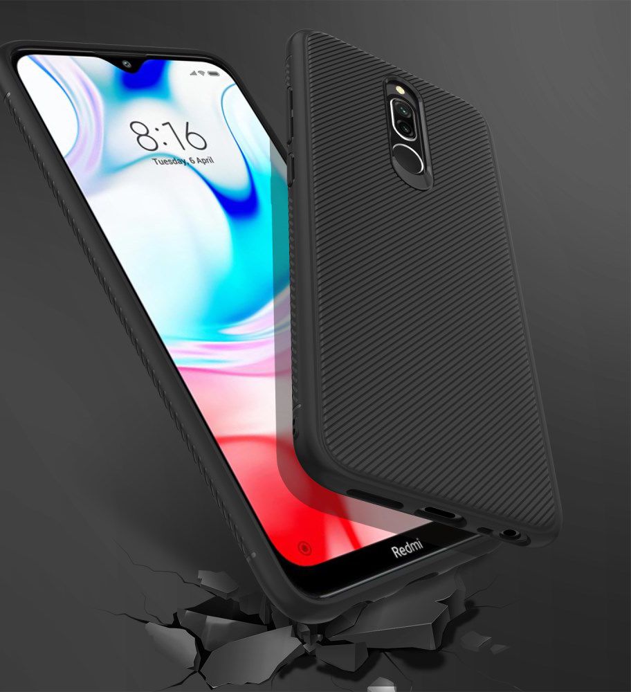 Xiaomi Redmi 8 Twill Slim Texture Back Cover Zwart afbeelding 7