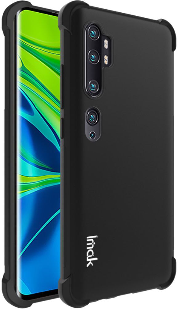 IMAK Xiaomi Mi Note 10 Pro Hoesje TPU met Screenprotector Metaal Zwart afbeelding 2