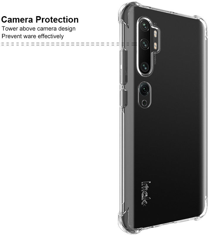 IMAK Xiaomi Mi Note 10 Pro Hoesje TPU met Screenprotector Metaal Zwart afbeelding 8